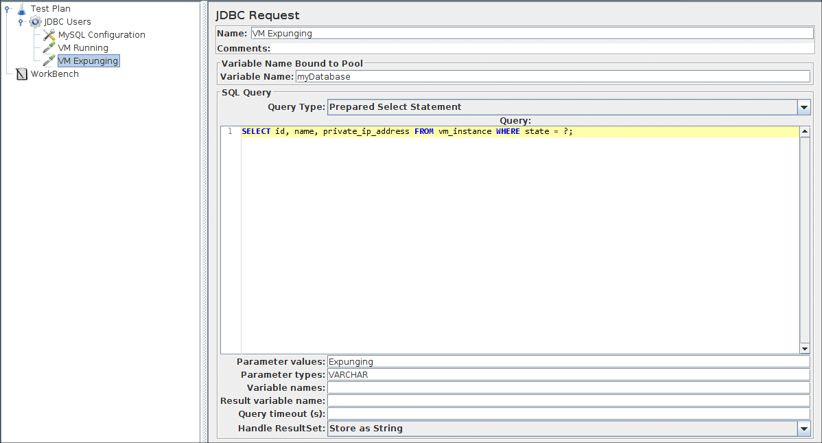 Figure 6.6. JDBC Request for the second request