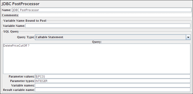 JDBC PostProcessor